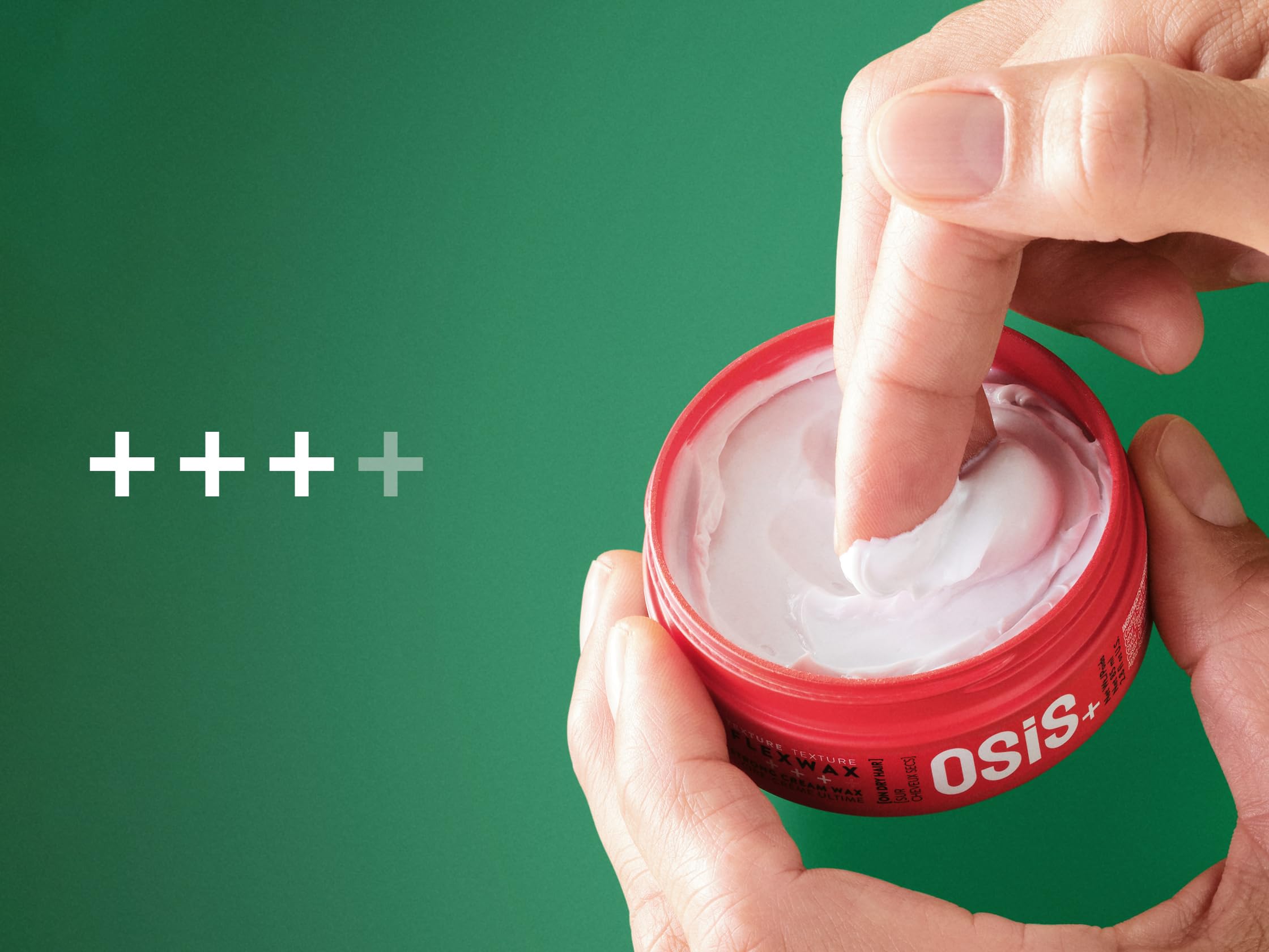 OSiS+ cream texture close-up illustrating smooth consistency for even application