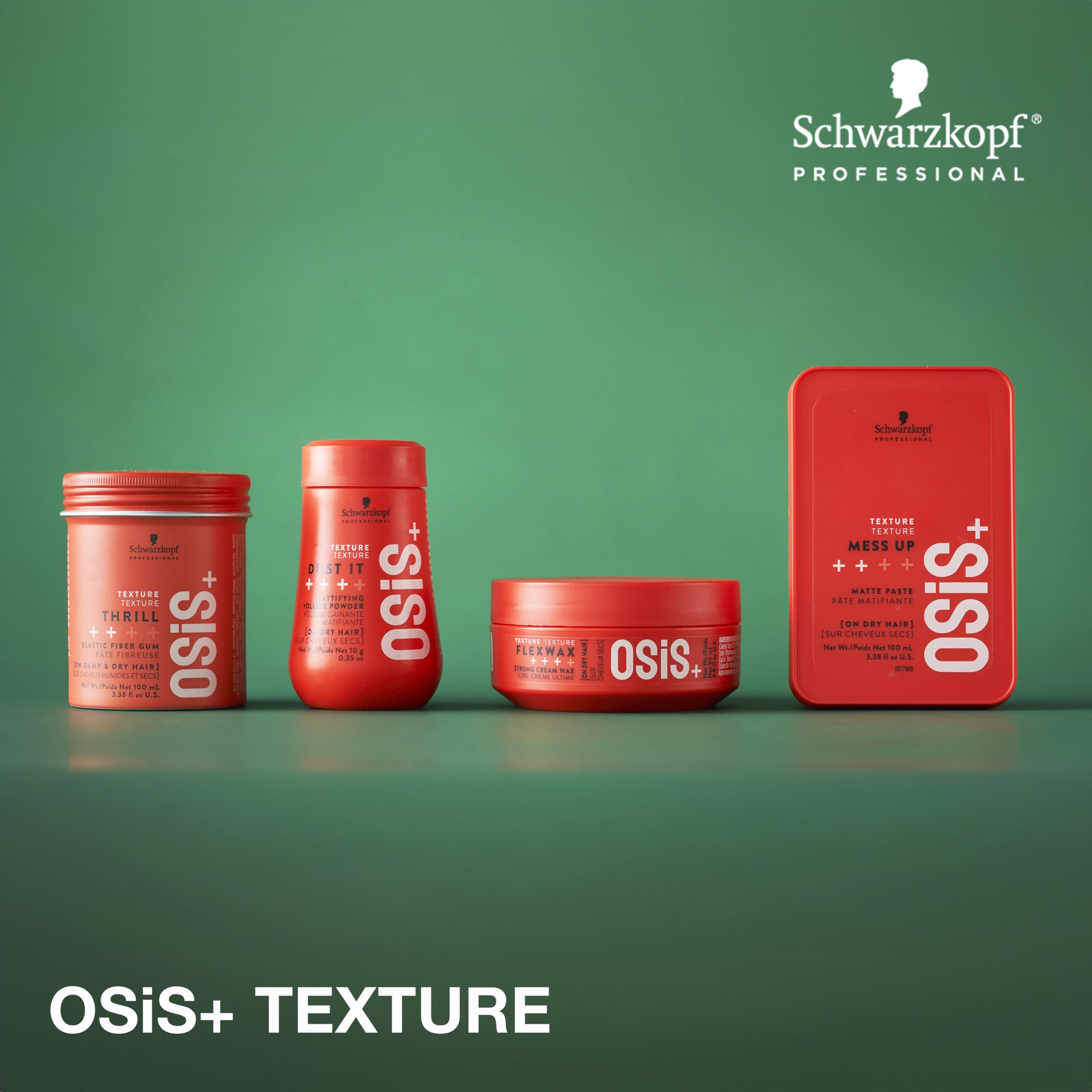 Model with tousled hairstyle styled using OSiS+ for textured separation and shine