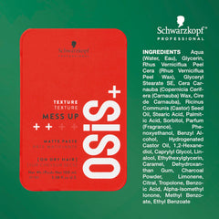 OSiS+ styled tousled hair demonstrating matte, lived-in separation