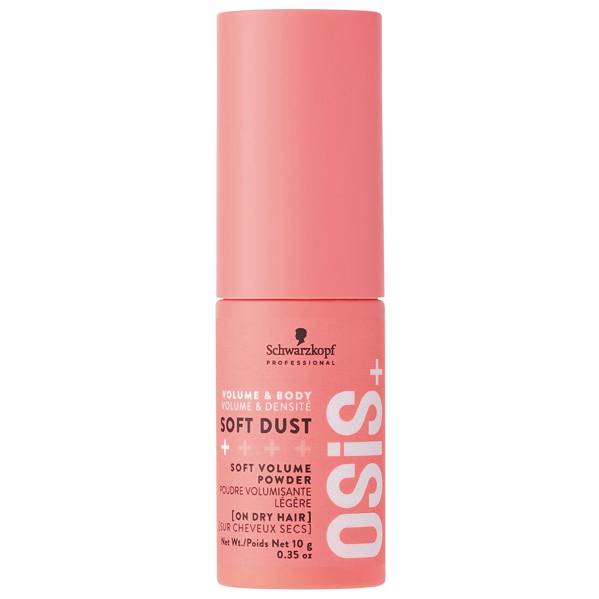 OSiS+ soft dust front packaging showing compact volumizing spray benefit
