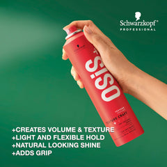 OSiS+ nozzle close-up demonstrating superfine mist for even application and coverage