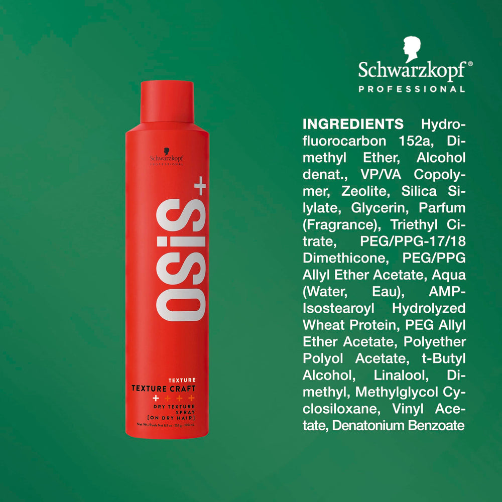 OSiS+ spray mist in use on dry hair giving visible lift and airy texture
