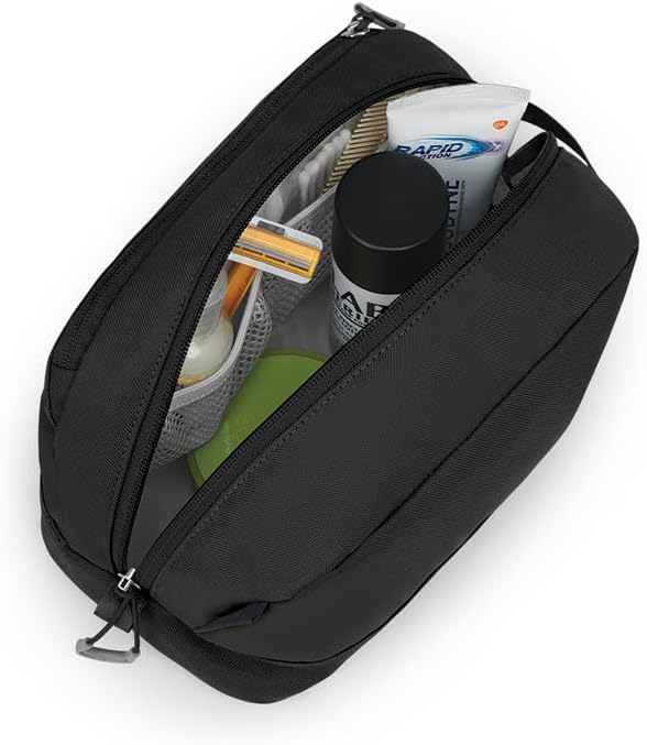 Osprey Daylite toiletry kit next to a phone showing true-to-scale size benefit