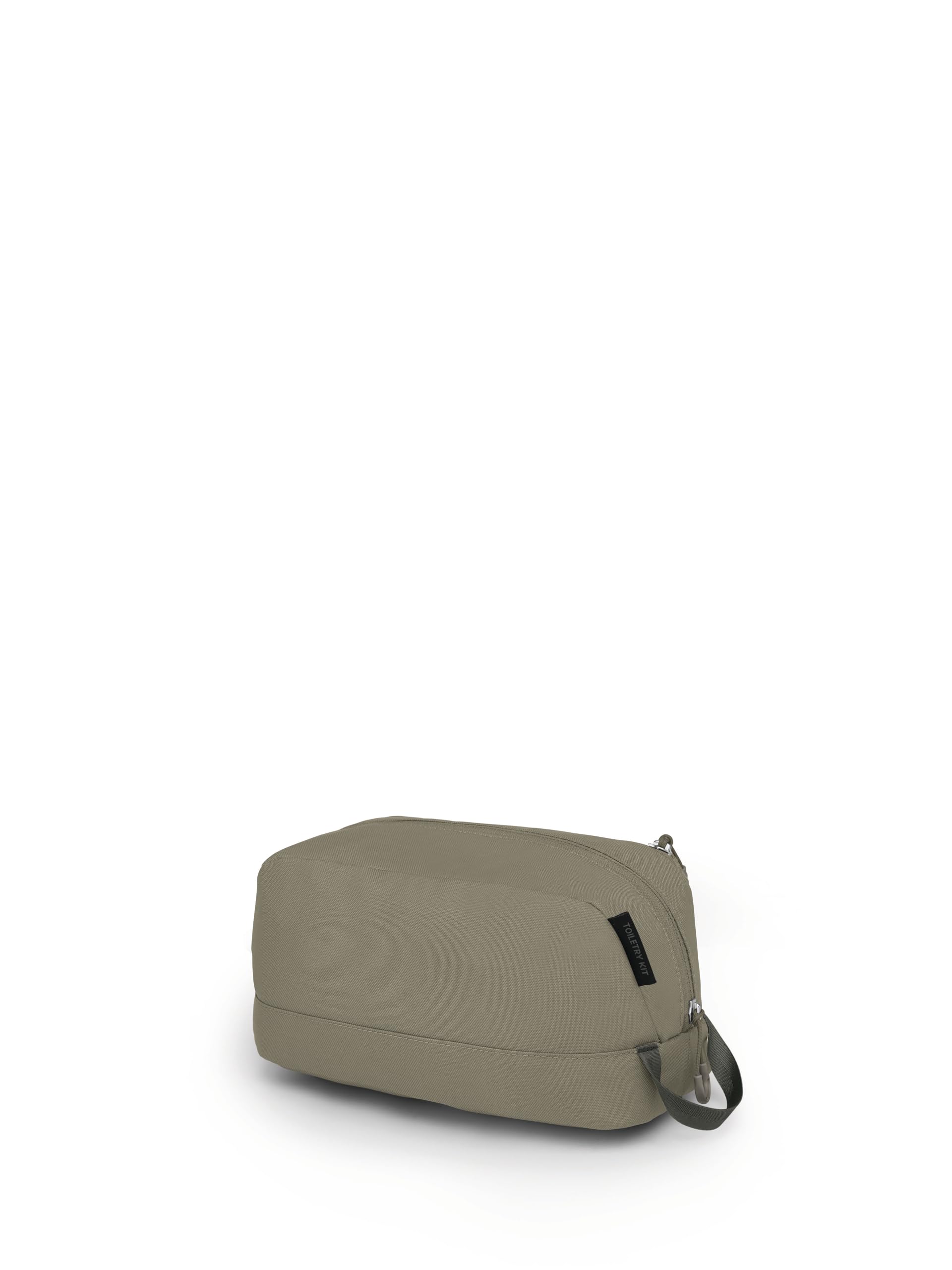 Osprey Daylite toiletry kit tan on bathroom counter demonstrating organized convenience
