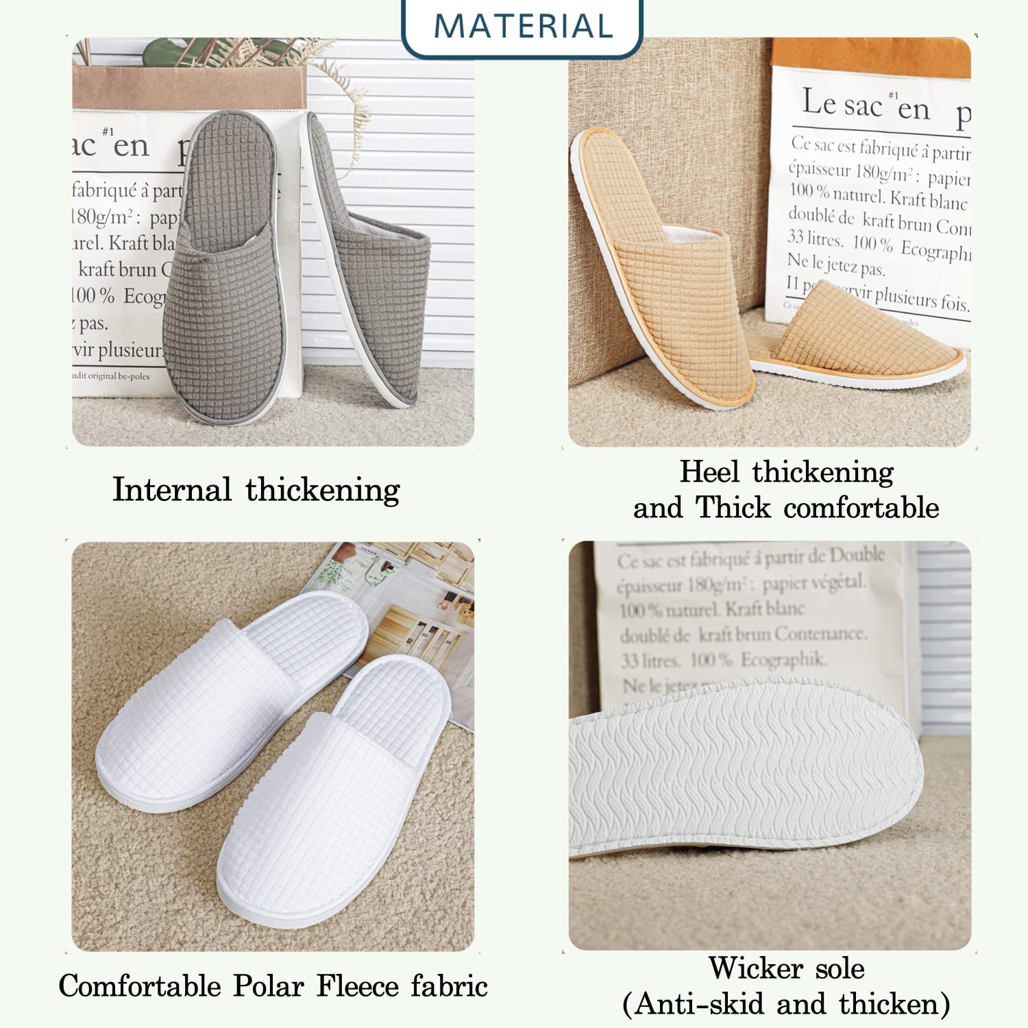 OSTADARRA single slipper pair in its packaging bag for hygienic guest presentation