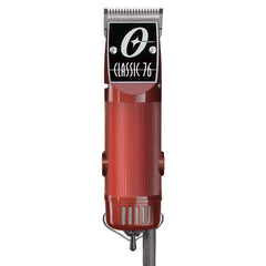 Oster Classic 76 front view showing burgundy housing and durable build benefit