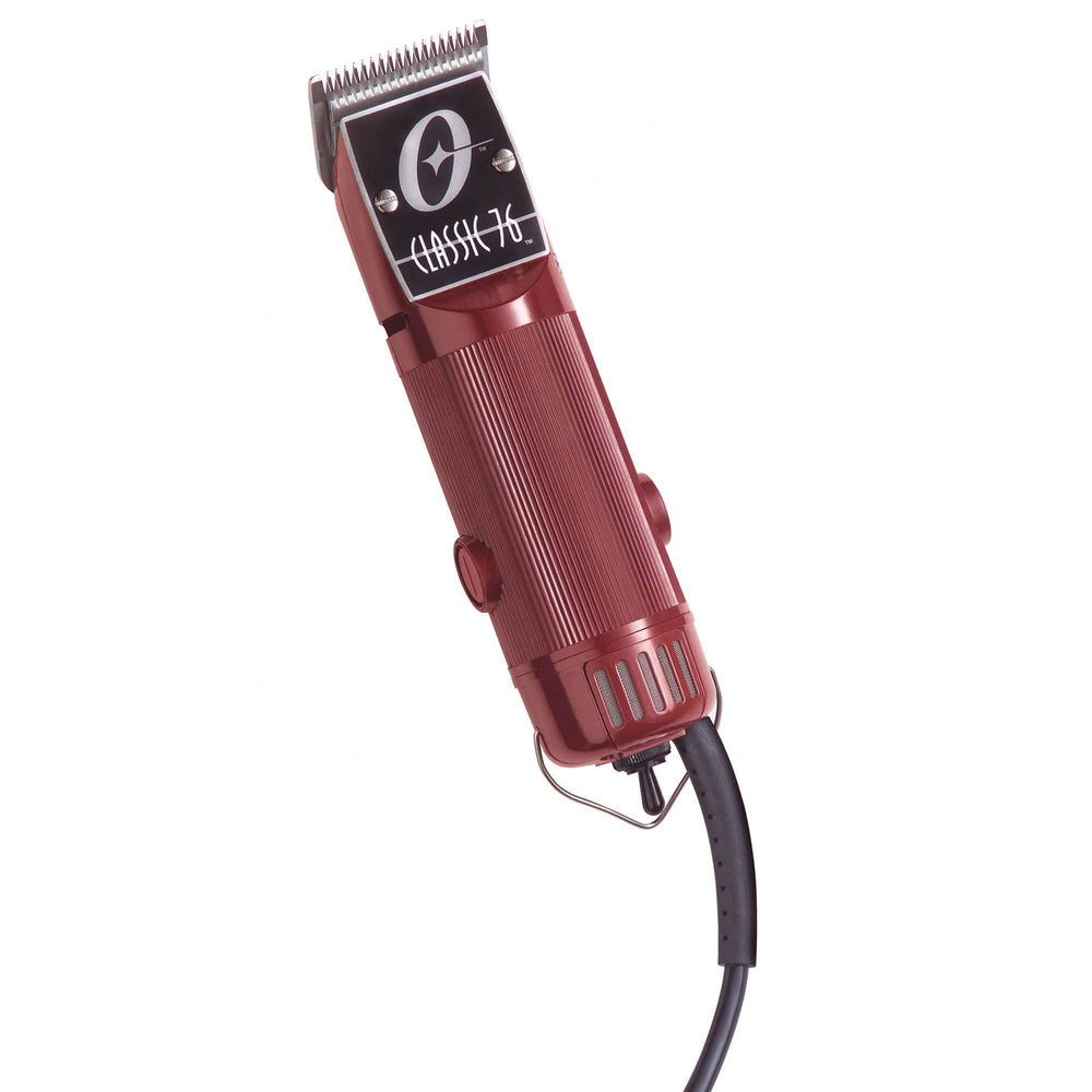 Oster Classic 76 in use on client in barbershop showing reliable cutting
