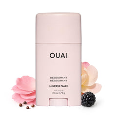 OUAI deodorant front view showing tube and Melrose Place scent benefit