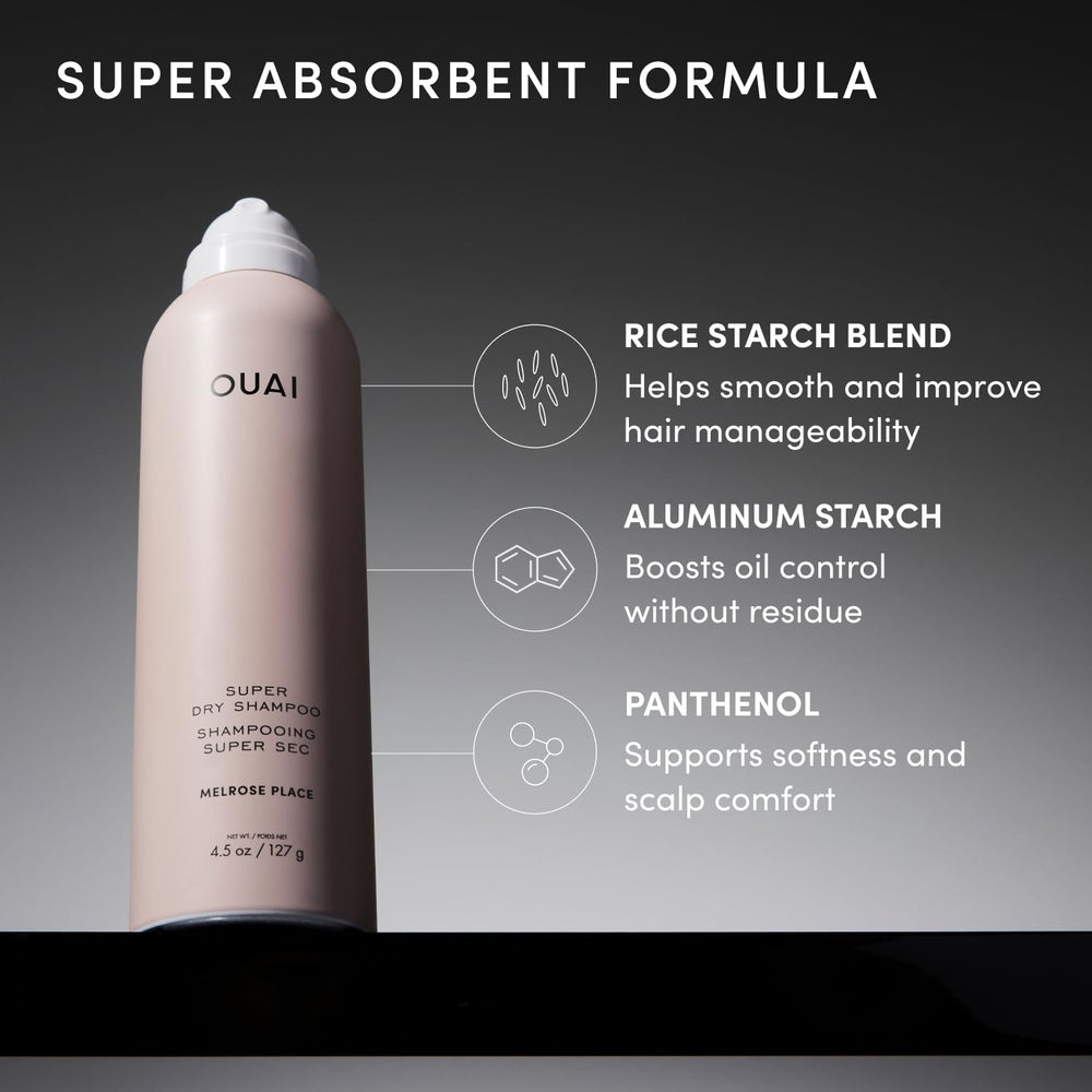 OUAI applying spray at roots to refresh and add instant lift
