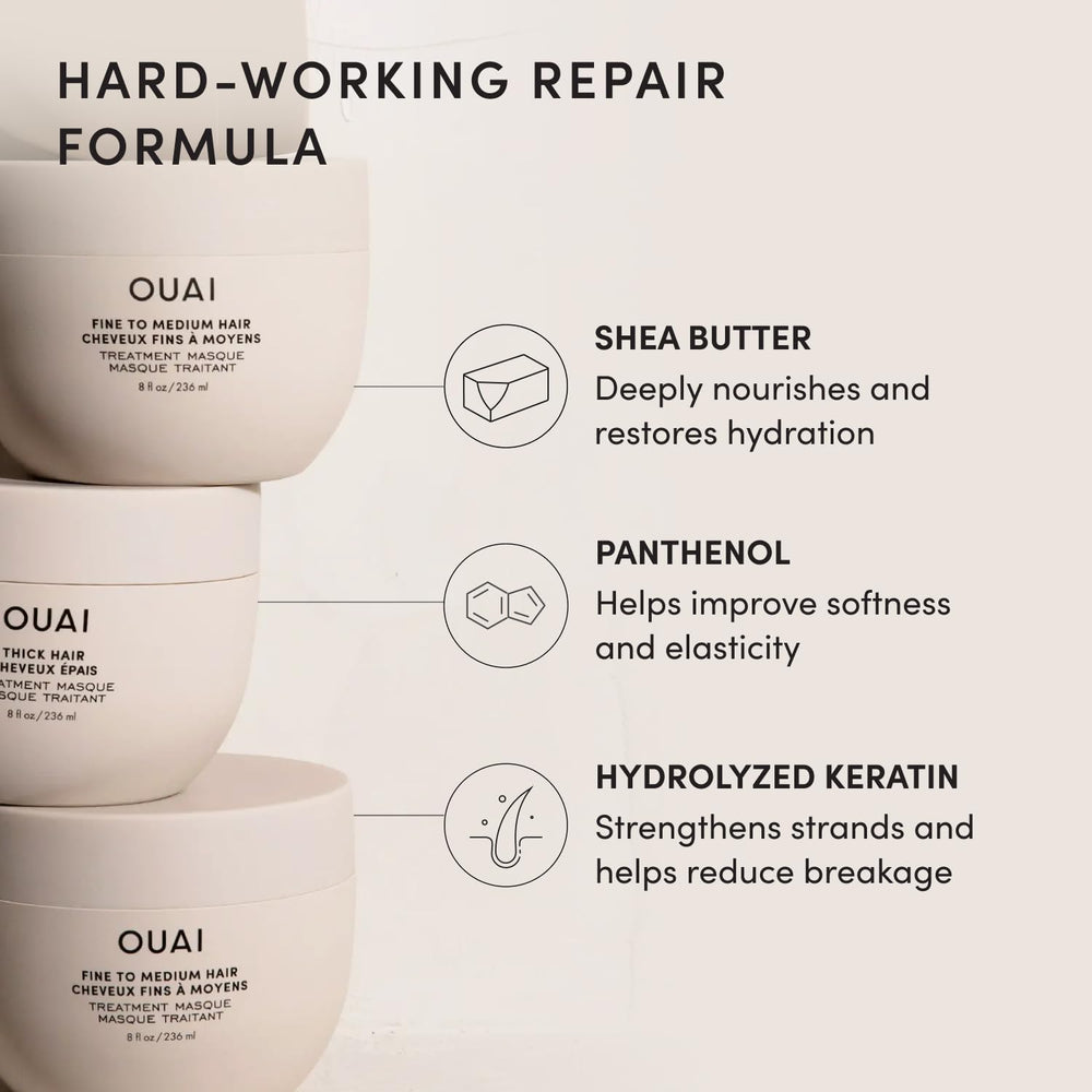 OUAI before and after shot showing improved smoothness and shine