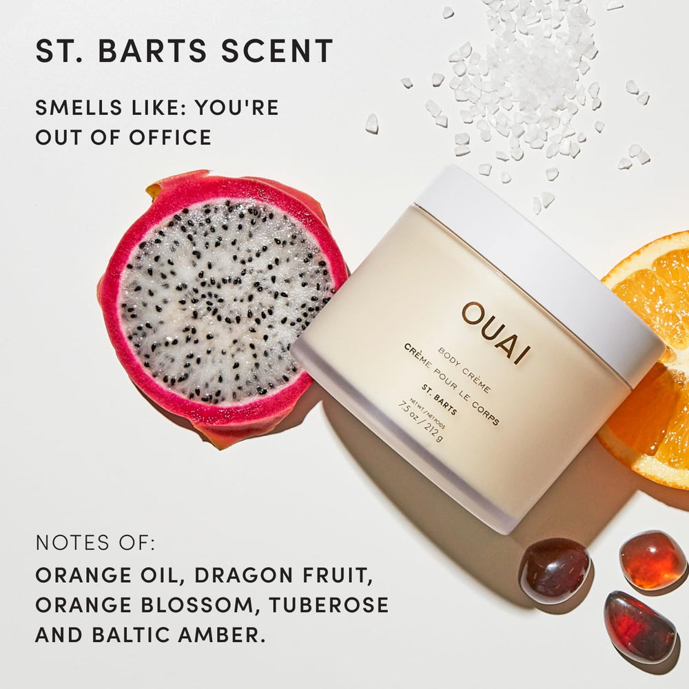 OUAI cream smoothed on arm showing immediate softening benefit