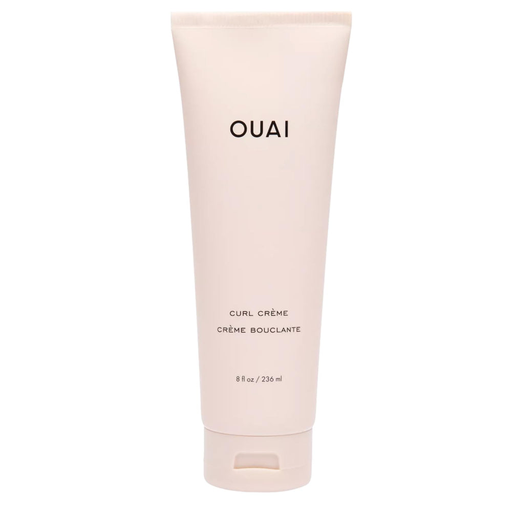 OUAI curl cream front packaging showing product and size benefits