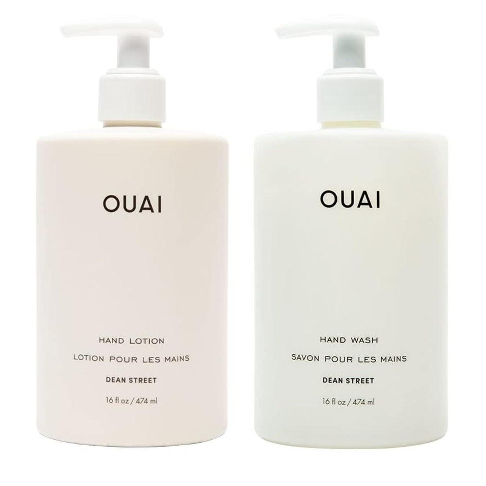 OUAI Dean Street front packaging showing both 16 fl oz bottles and scent benefit