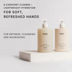 OUAI pump detail on bottle for easy dispensing and controlled application