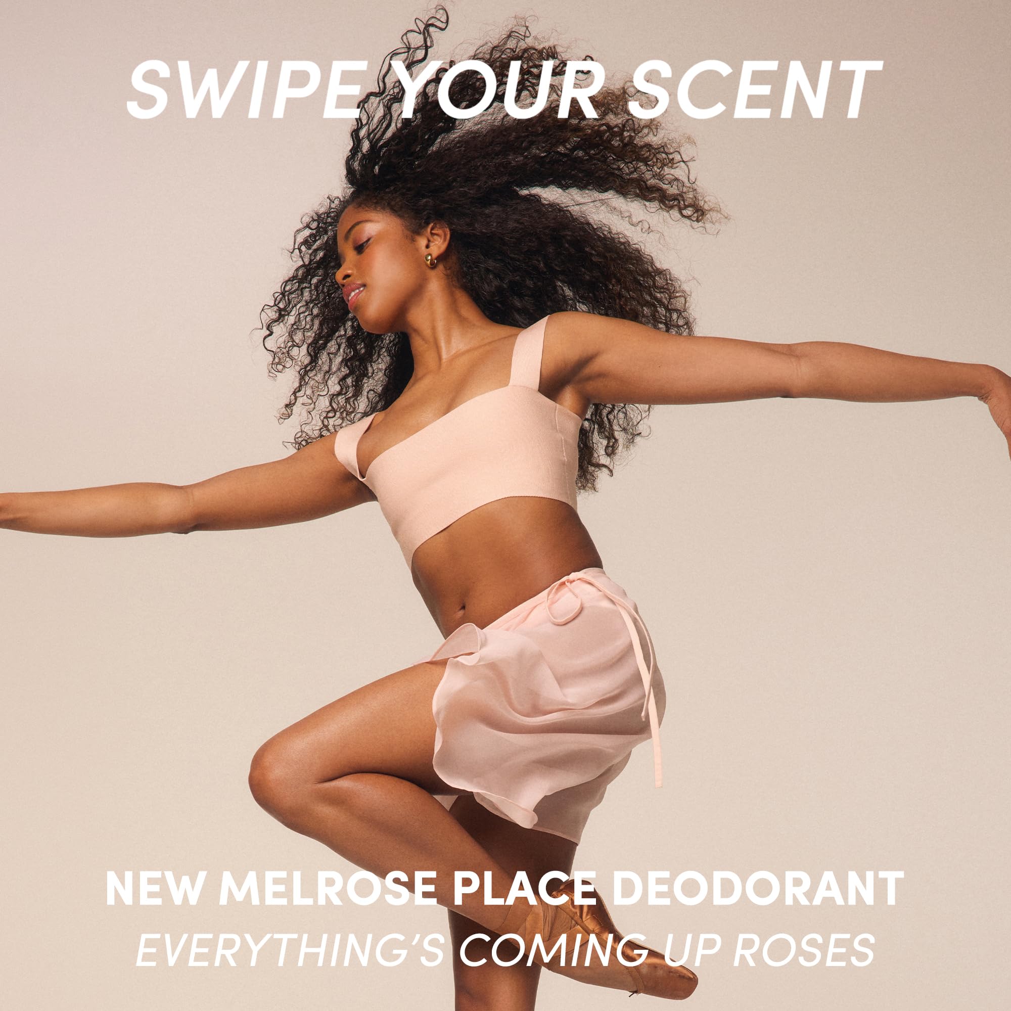 OUAI deodorant in use underarm application demonstrating non-sticky comfort benefit