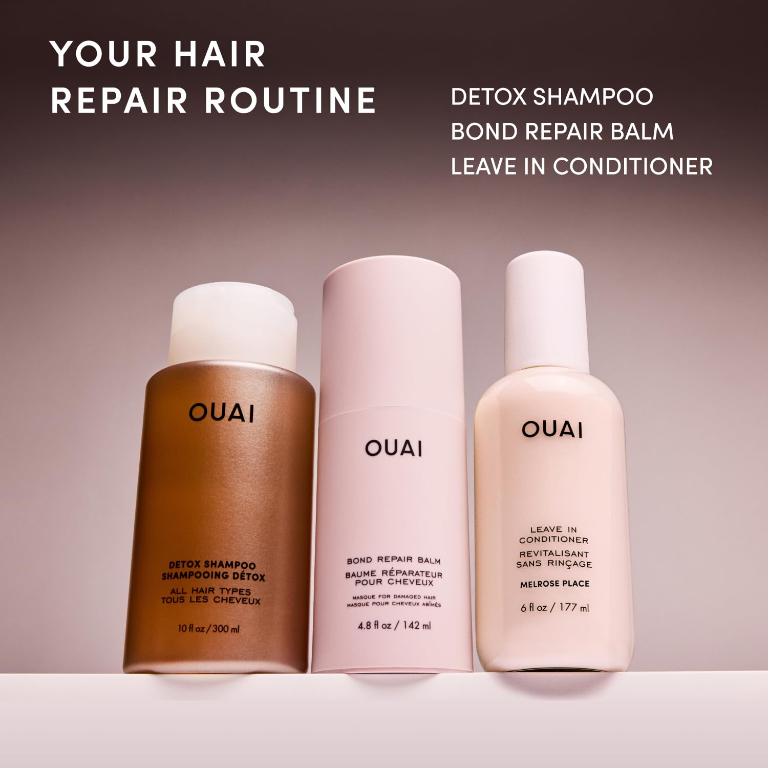 OUAI ingredient focus on apple cider vinegar visual emphasizing clarifying benefit