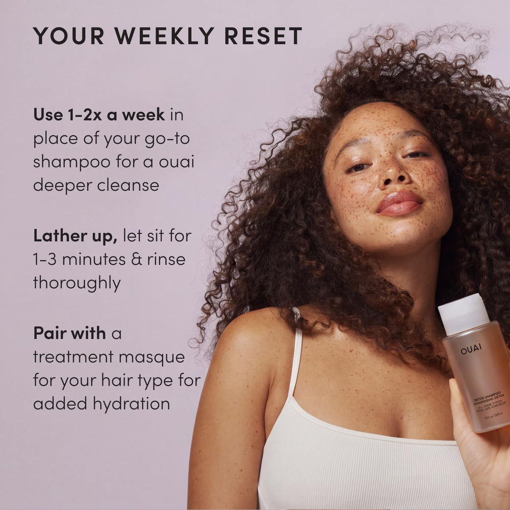 OUAI apple cider vinegar ingredient display indicating natural exfoliating benefit