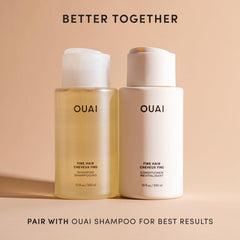 OUAI ingredient panel showing biotin keratin chia seed oil and clarity benefit