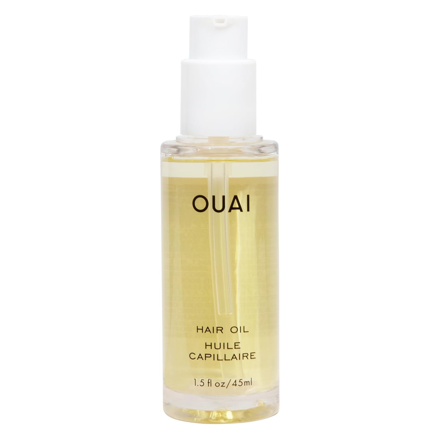 OUAI front bottle showing product and compact size for travel