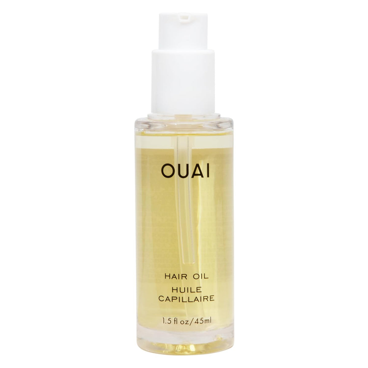 OUAI front bottle showing product and compact size for travel