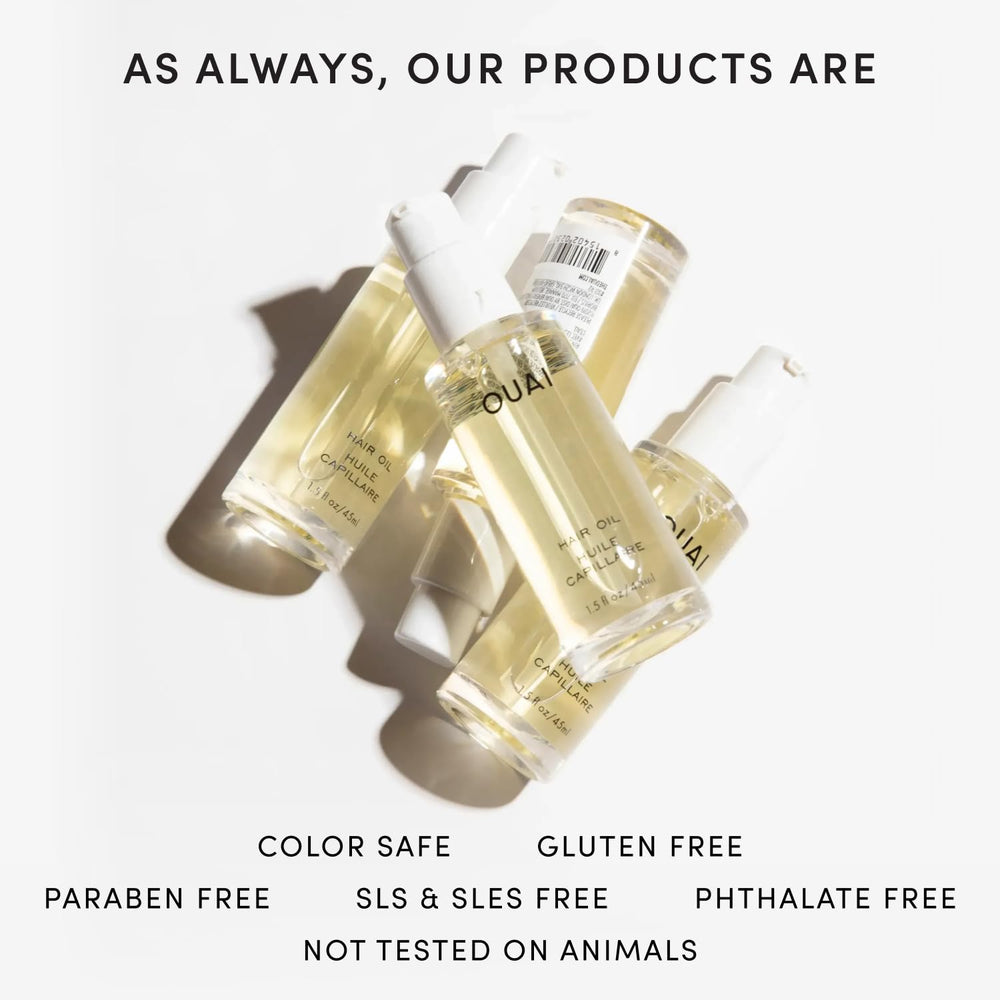 OUAI ingredients display with baobab and ama oil highlighting hydration benefits