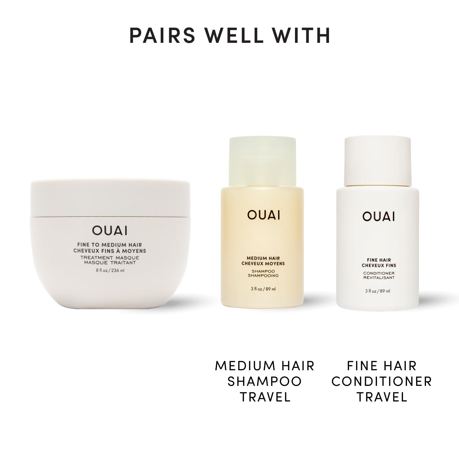 OUAI label with Melrose Place scent indicating luxurious floral-fruity aroma