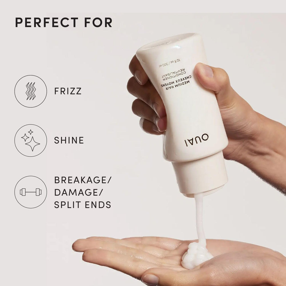 OUAI ingredients scene with babassu and coconut indicating lightweight hydration