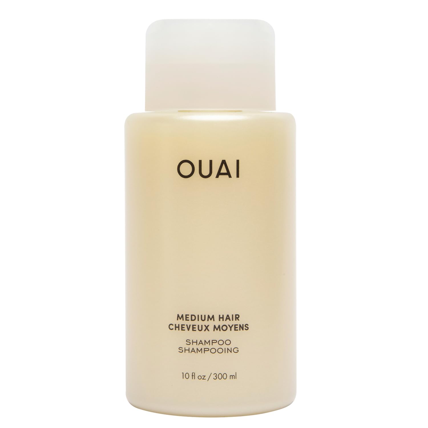 OUAI front packaging showing 10 oz bottle and sleek label, promotes easy identification