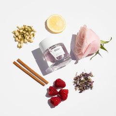 OUAI North Bondi angled bottle highlighting sleek design and portability benefit