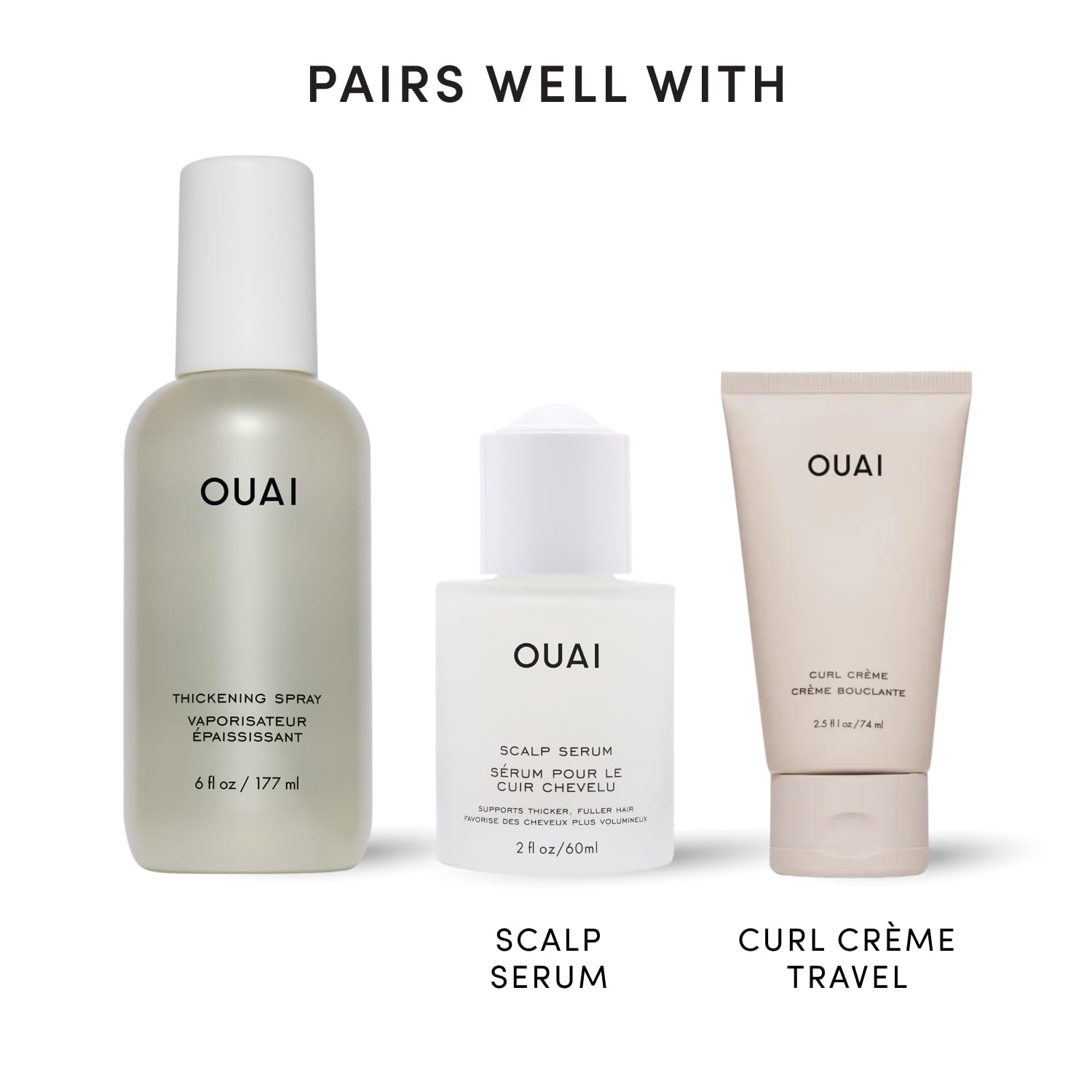 OUAI bottle in hand for 6 fl oz size and travel convenience