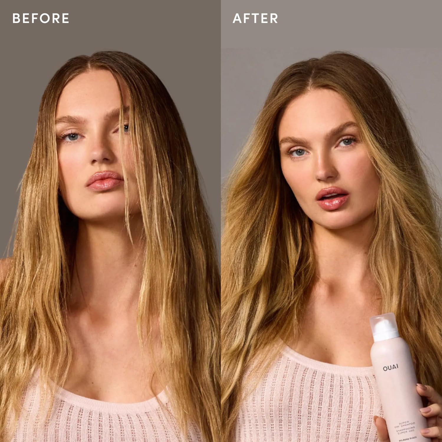 OUAI fine spray mist demonstrating even oil-absorbing texture