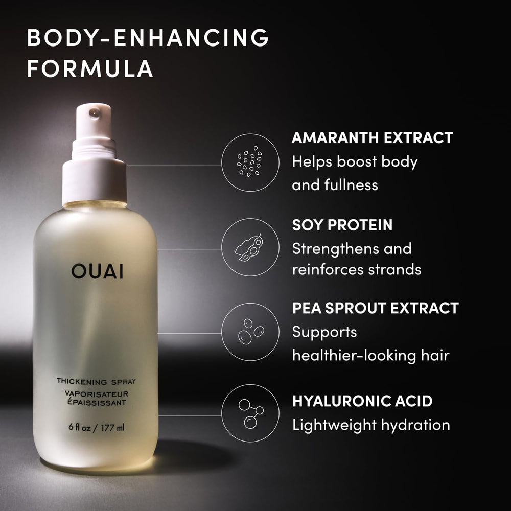 OUAI used with round brush during blow-dry for root lift