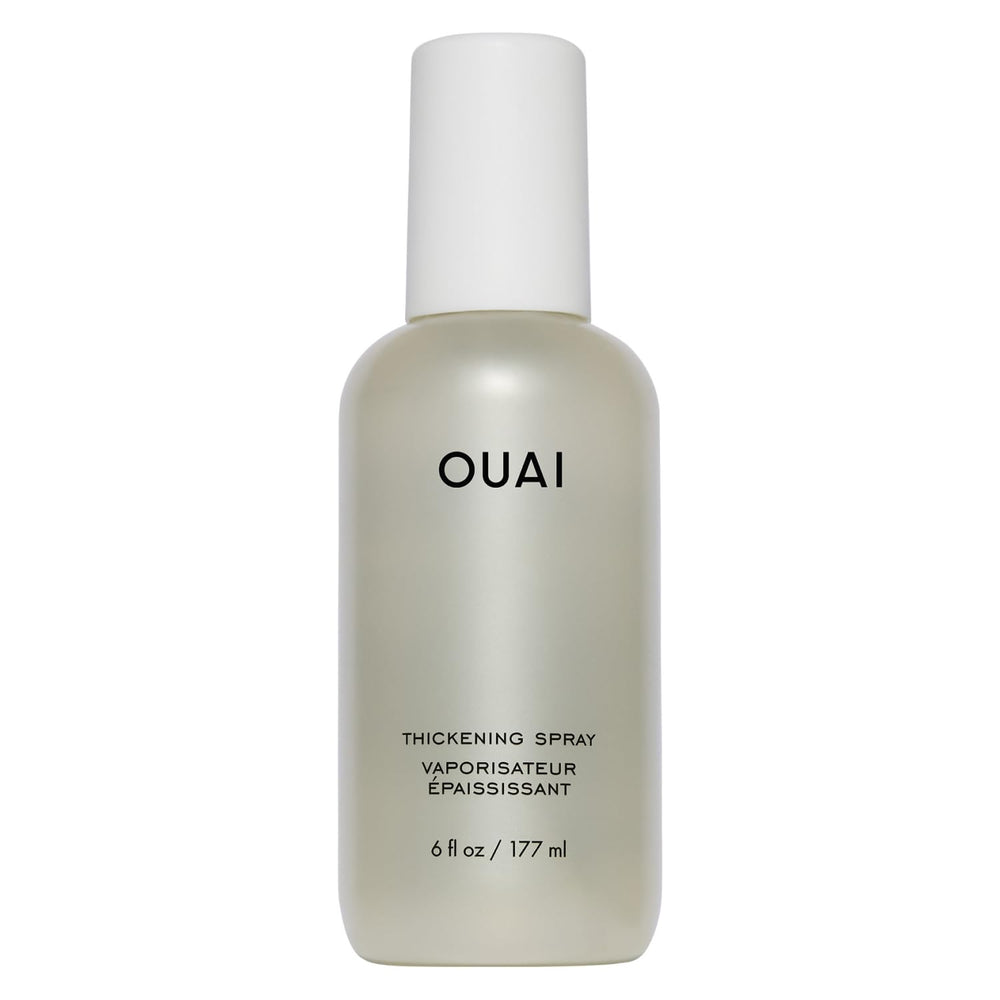 OUAI bottle front view showing volume-boosting spray benefits