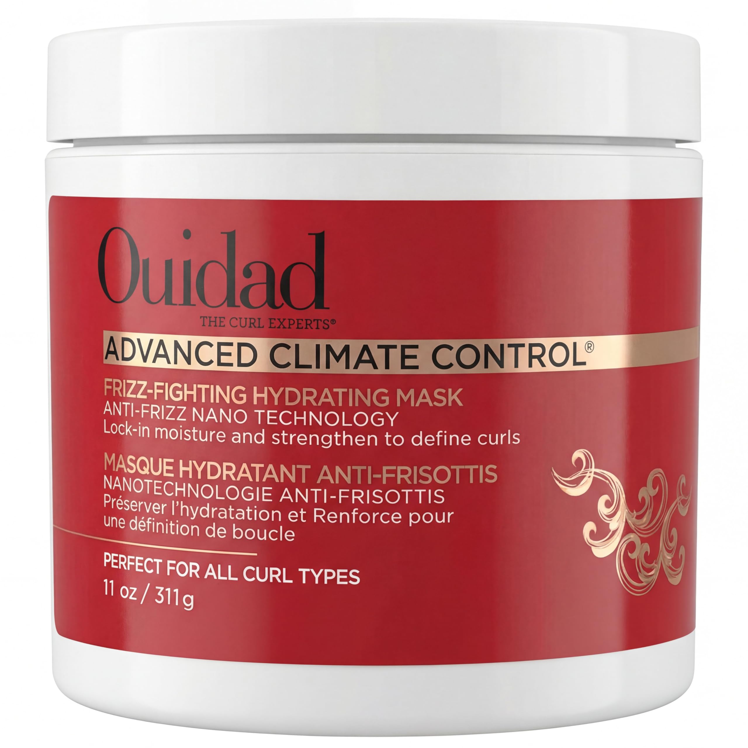 Ouidad product front packaging showing jar and label benefits