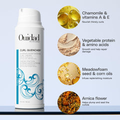 Ouidad cream being applied in hand demonstrating easy distribution and touchable softness