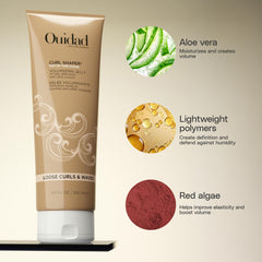 Ouidad gel texture close-up highlighting lightweight, non-sticky formula benefits