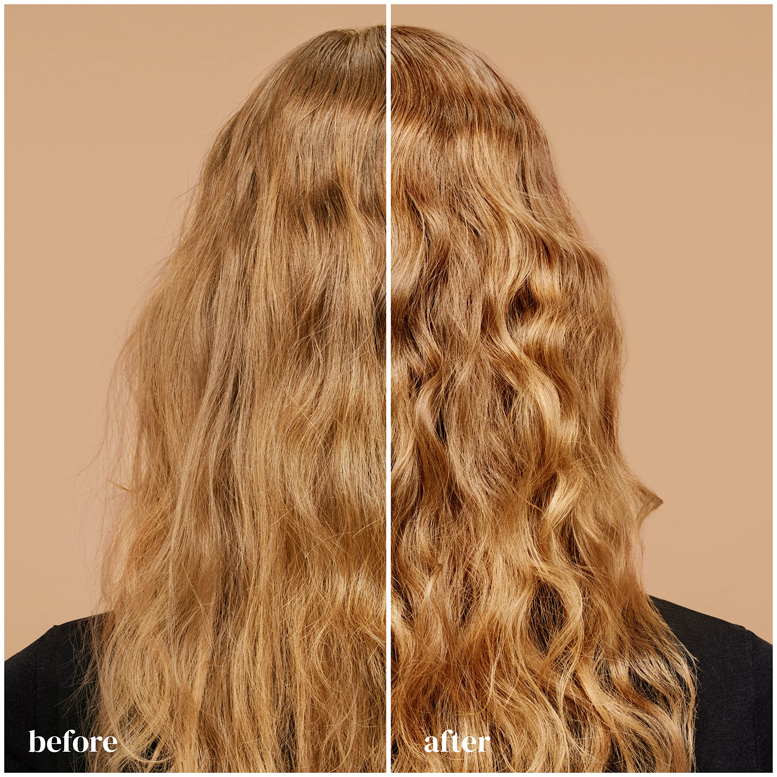 Ouidad before and after showing enhanced curl definition and shine