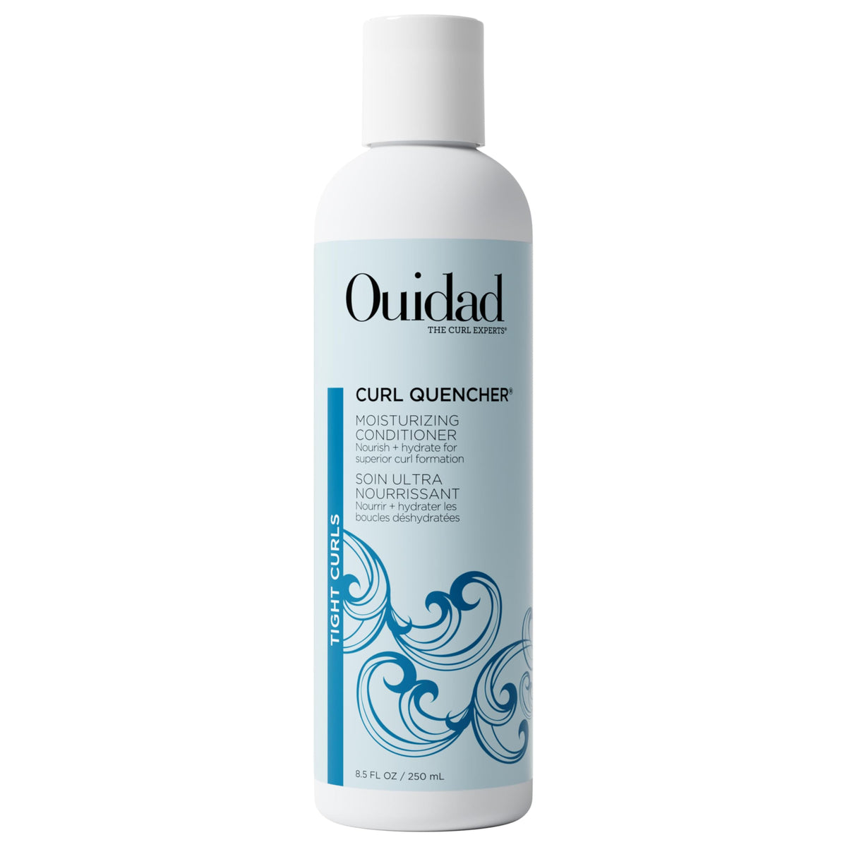 Ouidad front packaging of Curl Quencher conditioner showing product benefits