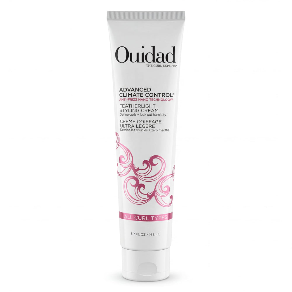 ouidad front packaging showing featherlight curl cream and benefits
