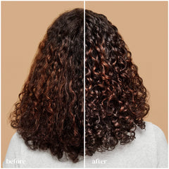 Ouidad gel applied to damp hair for defined curl formation