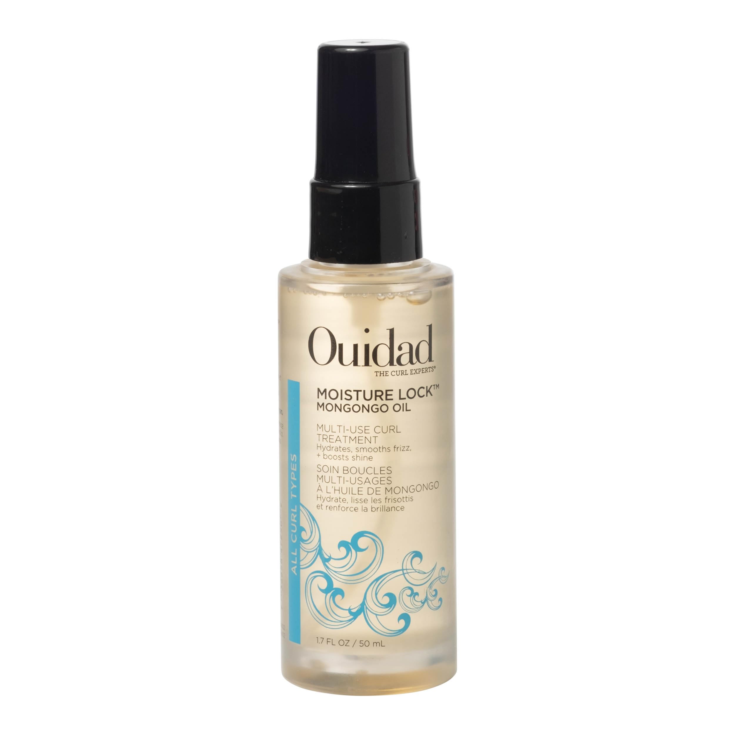 Ouidad front packaging showing 1.7 fl oz bottle and label, brand benefits visible