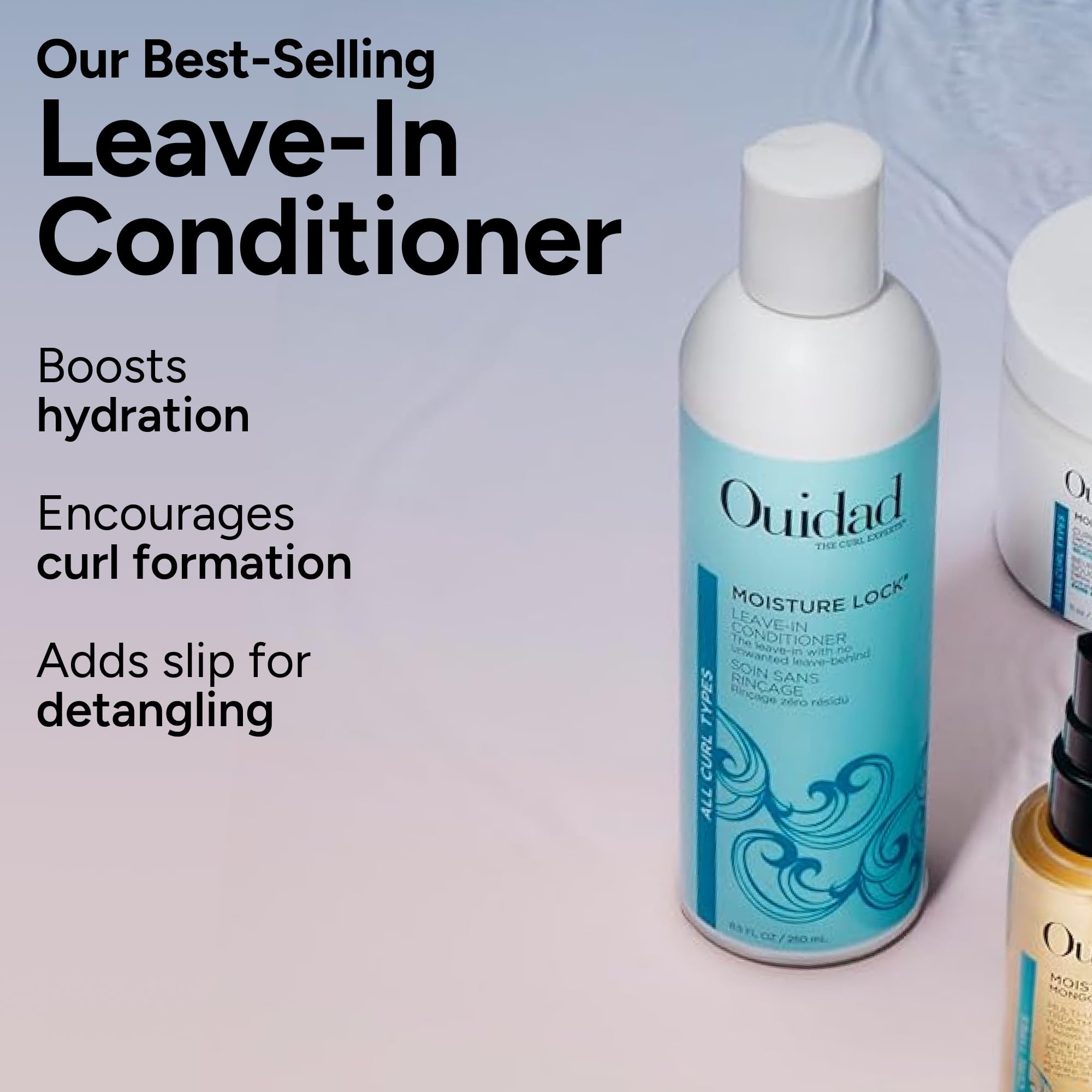 Ouidad used in bathroom styling routine as a curl-priming step