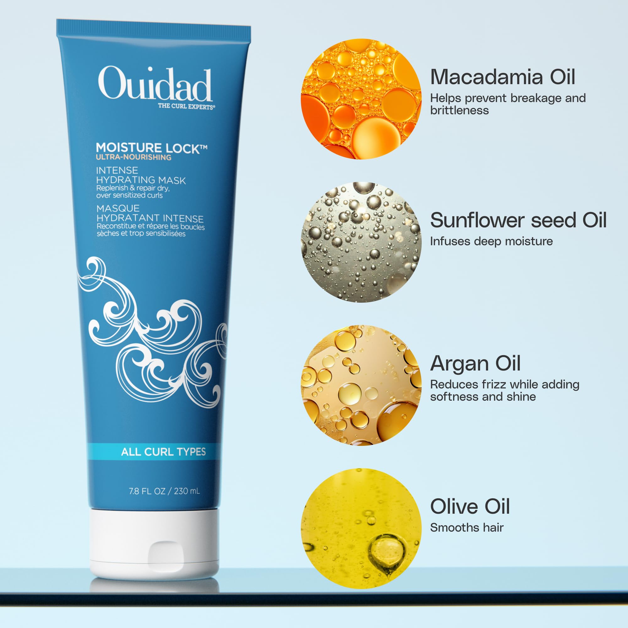 Ouidad open container with cream ready to apply for easier detangling