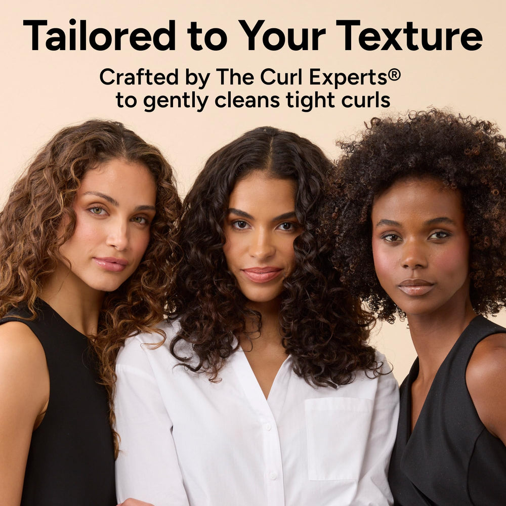 Ouidad before and after tight curls showing definition and reduced frizz