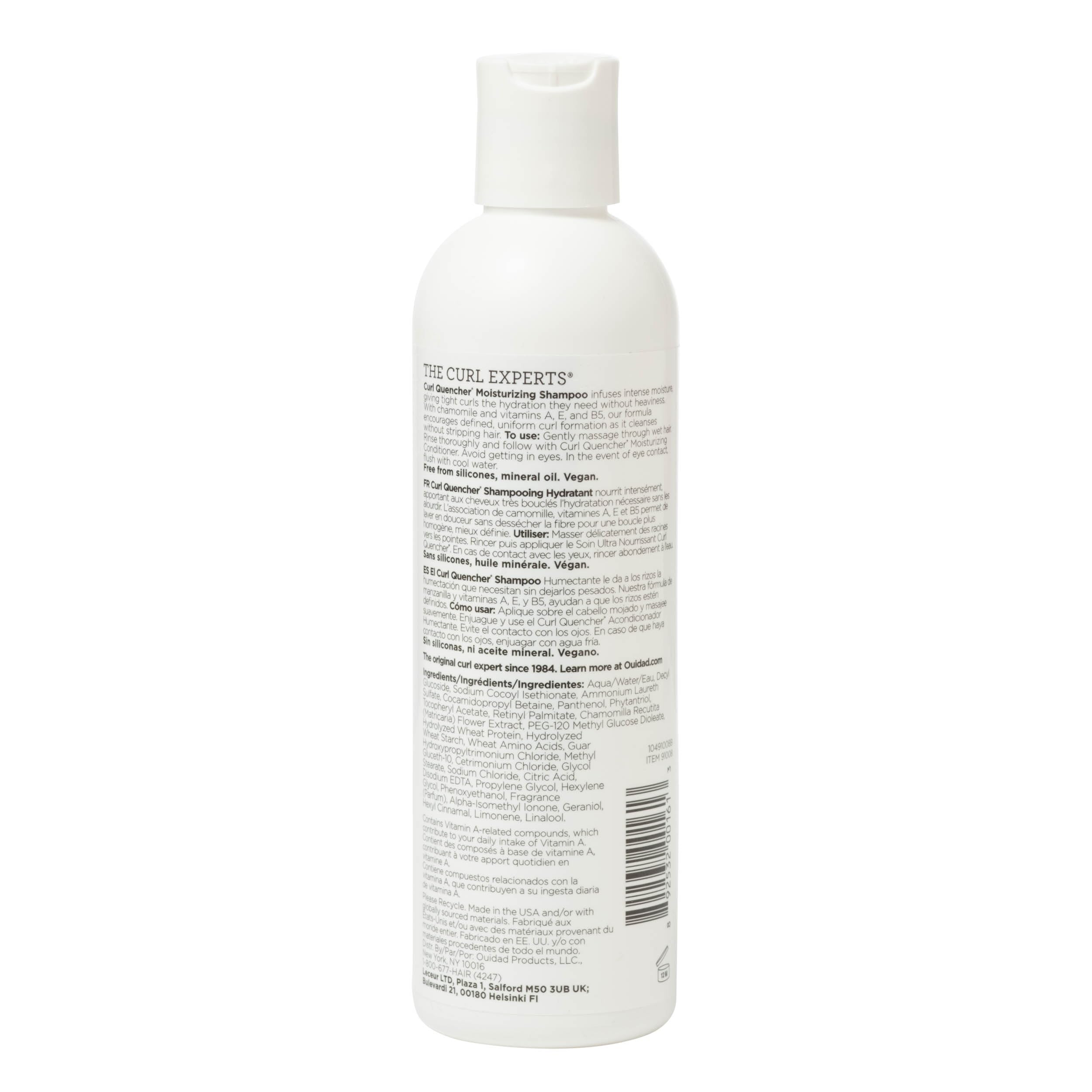 Ouidad label close-up revealing key ingredients and clean formulation