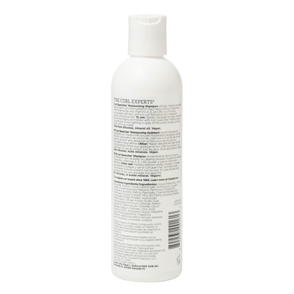 Ouidad label close-up revealing key ingredients and clean formulation