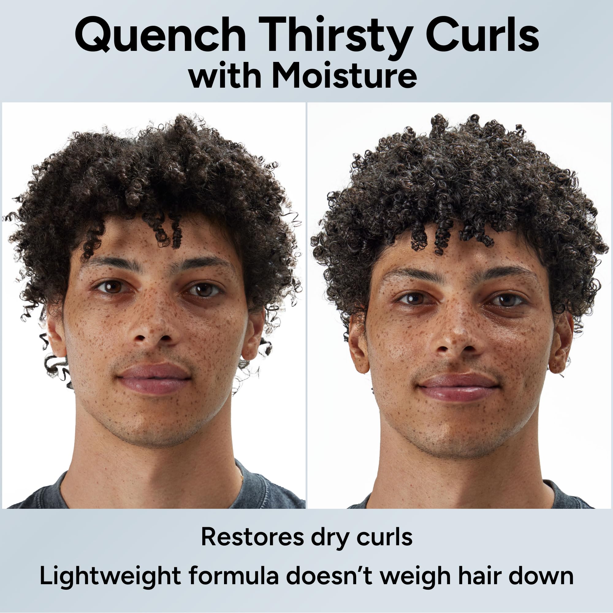 Ouidad shampoo poured on hand producing gentle foam for clean curls