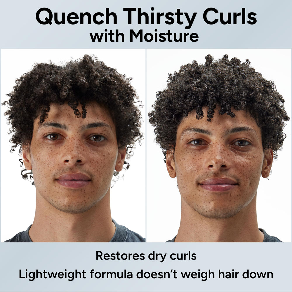 Ouidad shampoo poured on hand producing gentle foam for clean curls