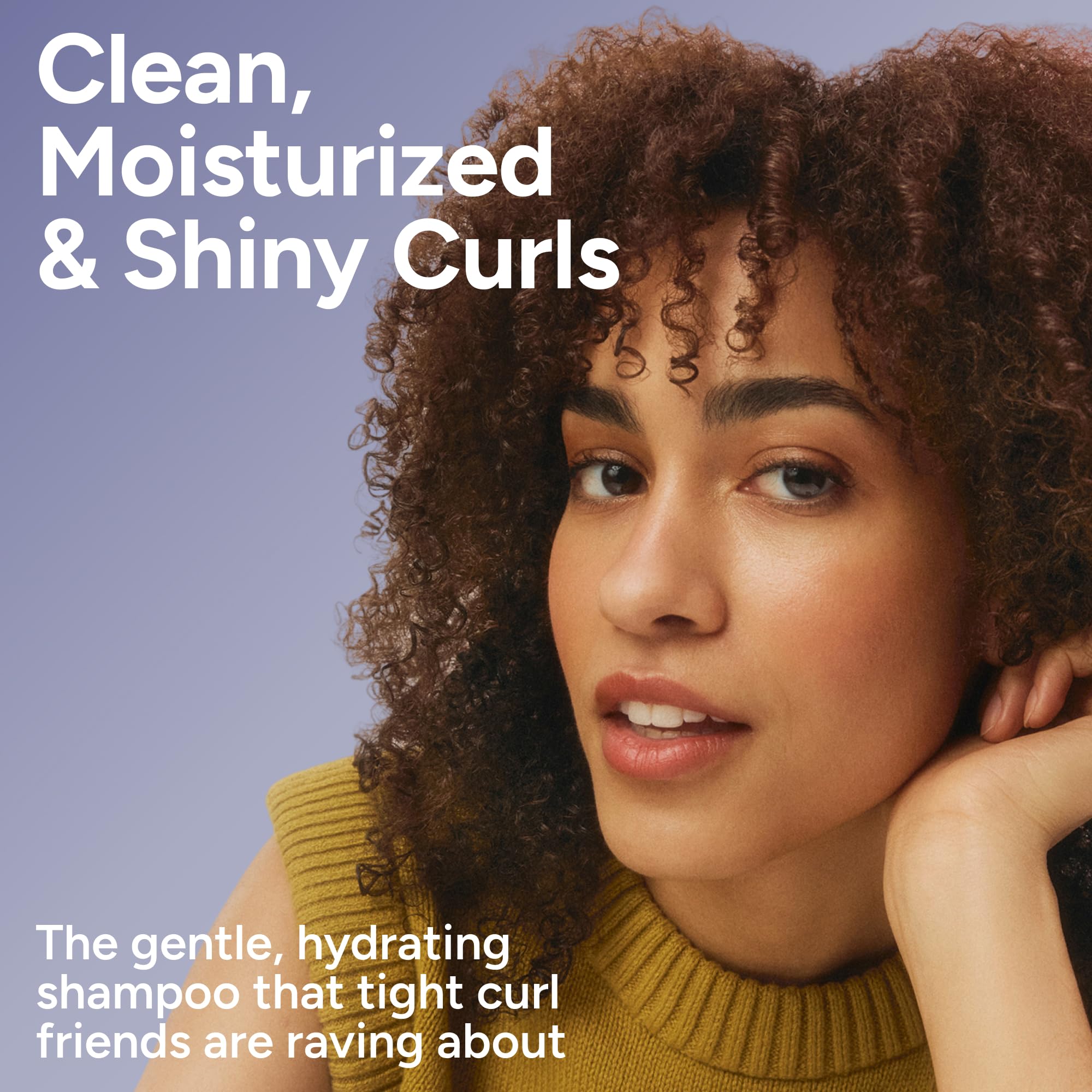 Ouidad shampoo texture close-up highlighting lightweight lather and moisture