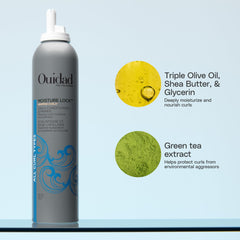 Label and cap details on Ouidad container highlighting ingredient transparency and usage